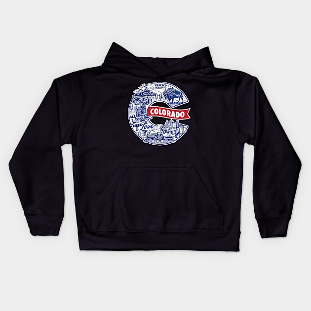 Classic Colorado Blues Kids Hoodie by InAndLogoutCode